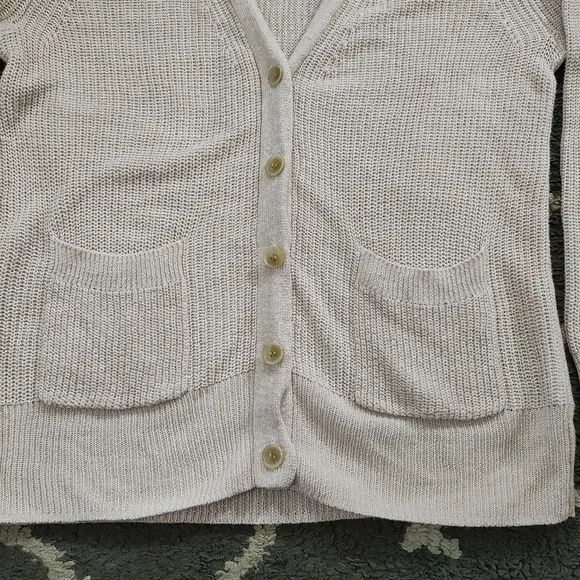 J crew relaxed cotton linen cardigan sweater