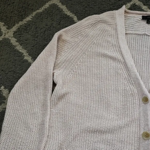 J crew relaxed cotton linen cardigan sweater