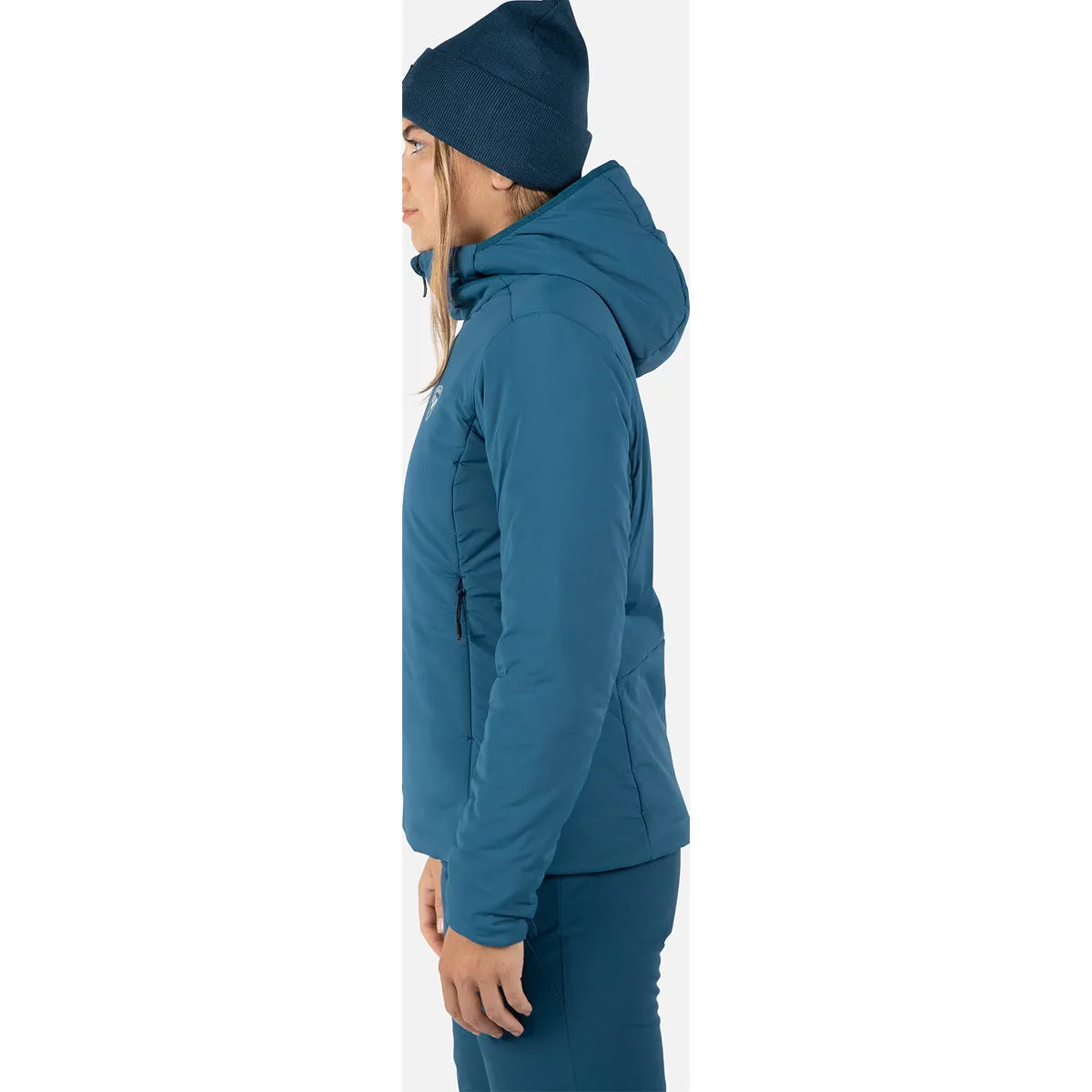 Jaqueta feminina com capuz Opside em azul pesado Insul Rossignol