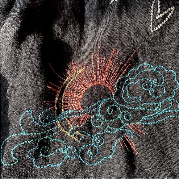 Johnny Was•$130•NWT‎ Monroe Linen Embroidered Shorts•Black•Sz XS