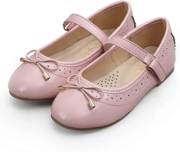 KKOMFORME Toddler Girls Flat Shoes Non-Slip Soft Ballet Mary Jane Walking Shoes
