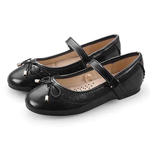 KKOMFORME Toddler Girls Flat Shoes Non-Slip Soft Ballet Mary Jane Walking Shoes