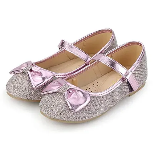 KKOMFORME Toddler Girls Flat Shoes Non-Slip Soft Ballet Mary Jane Walking Shoes