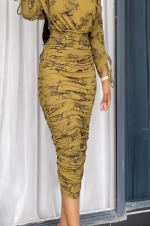 Knit Fabric with Stretch Crop Top and High-Waisted Skirt Set