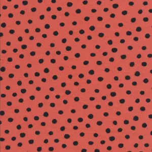 KNIT: Red / Black Dots - 17.99/ Yard ORGANIC