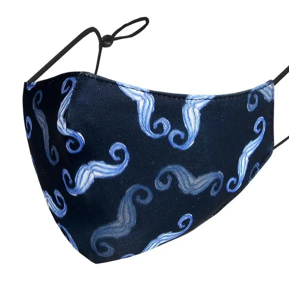 Kutehealth Designed Printed Washable Mouth Cover with 3Pcs 5 Layers Filters - I "MOUSTACHE" YOU A QUESTION