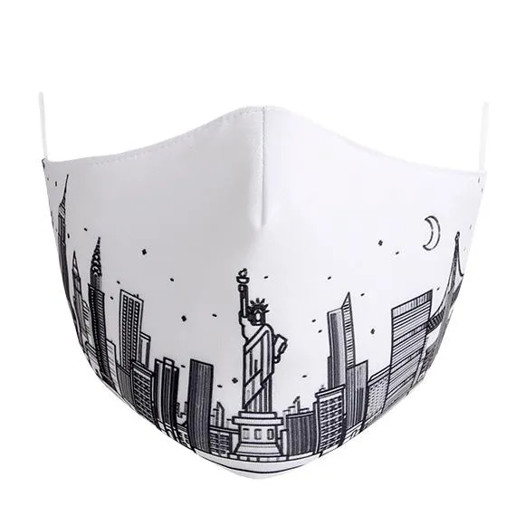 Kutehealth Designed Printed Washable Mouth Cover with 3Pcs 5 Layers Filters -NewYorkStatueofLiberty