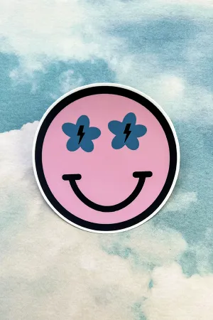Large Pink Smiley Sticker