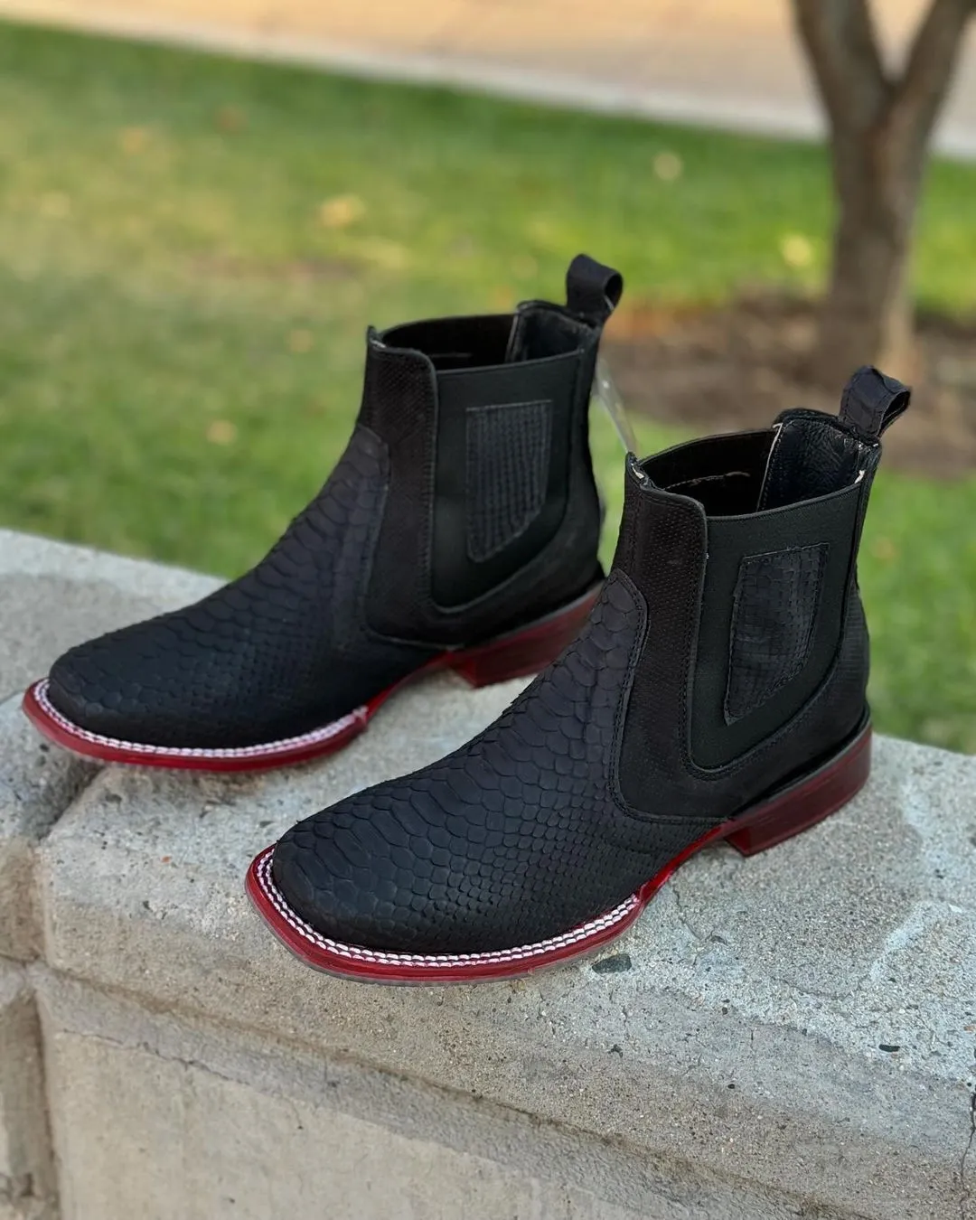 (⏰Last Day Promotion $8 OFF)Legendary Red Sole Crocodile Scale Boots