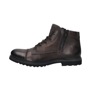 Leder Schnürstiefel dunkelgrau