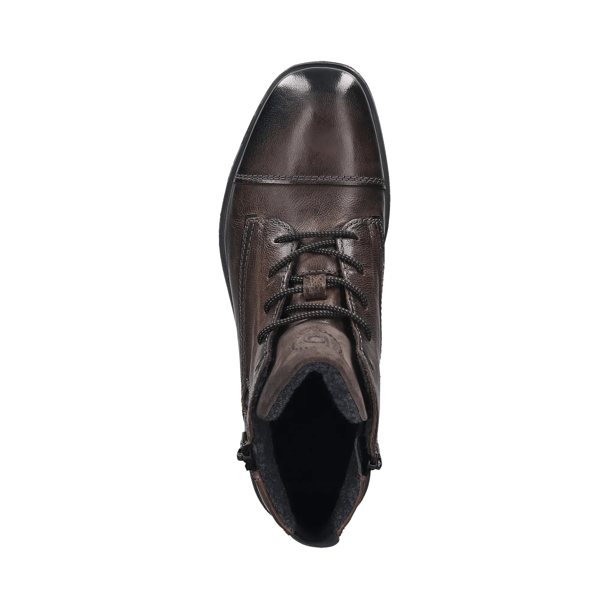 Leder Schnürstiefel dunkelgrau