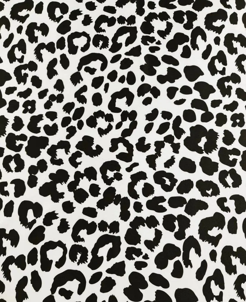 Leopard Print Fabric - Classic Black and White Design for Fashion and Crafting