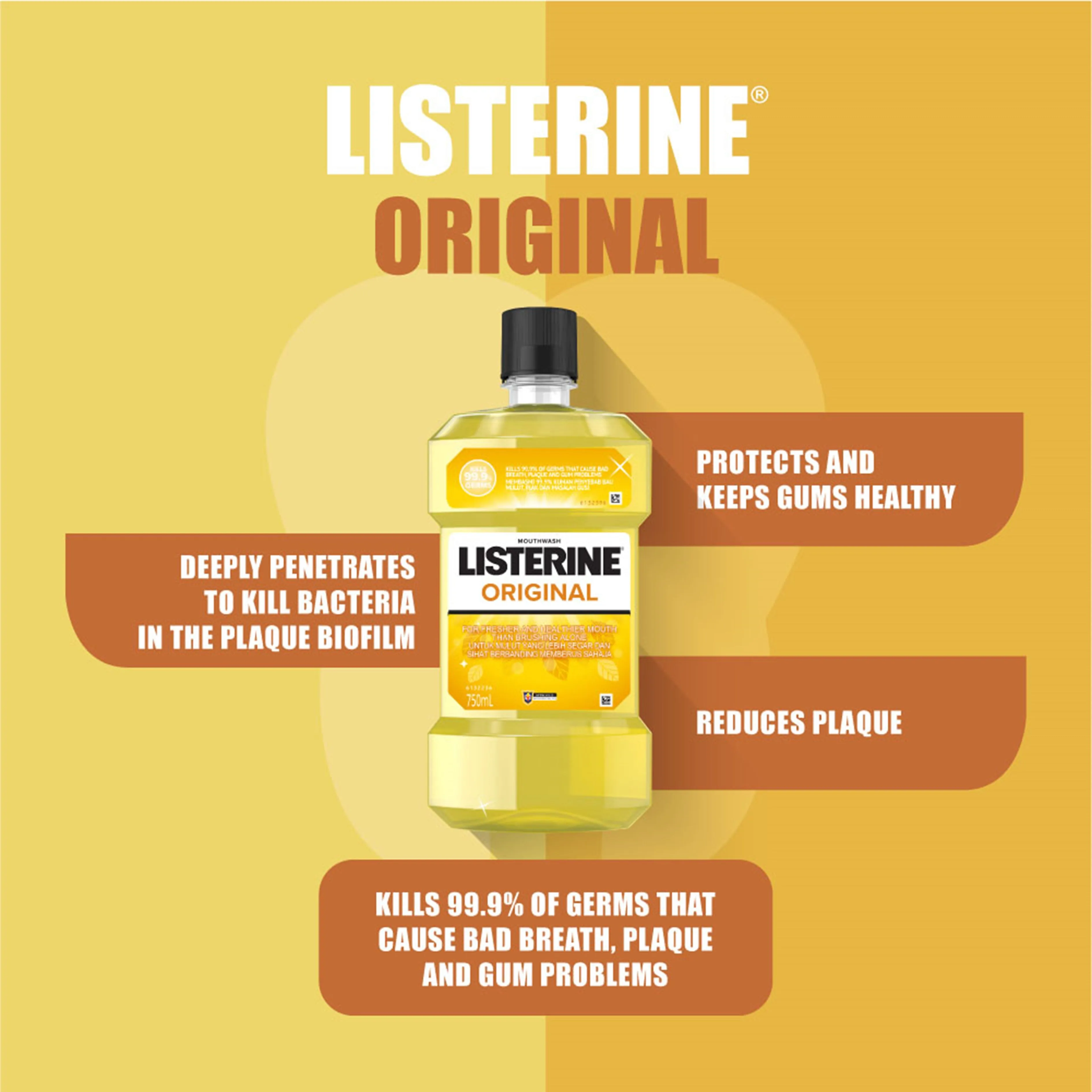 Listerine Mouthwash - Original 750mLx2's [Twinpack]
