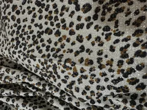 Little Leopard Pattern Stretch Lurex Fabric - Soft Shimmering 4-Way Stretch