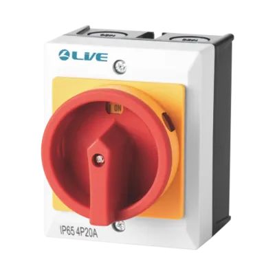 LIVE Electrical RI420 4 Pole 20A AC IP65 Weatherproof Rotary lsolator Switch