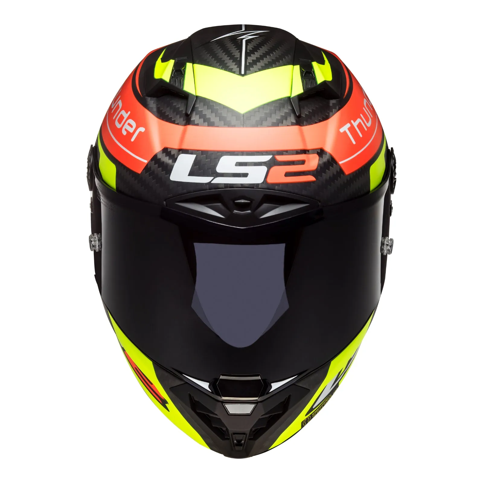 LS2 FF805C Thunder Carbon Attack - Matte Red / Hi-Vis Yellow 06