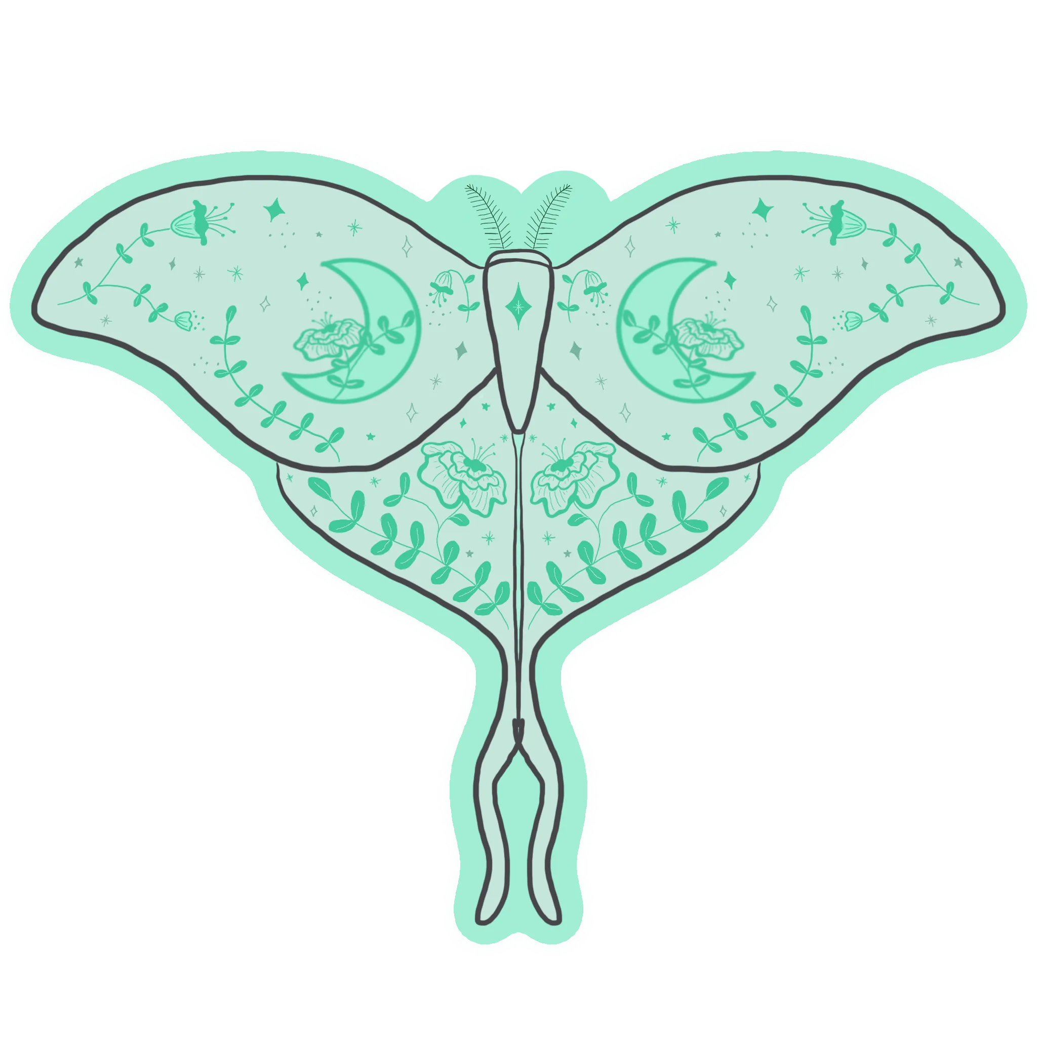 Luna Moth Sticker