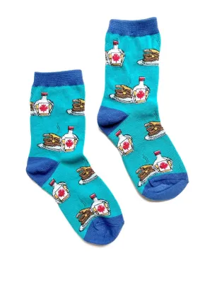 Maple Syrup and Pancake Kids Crew Socks