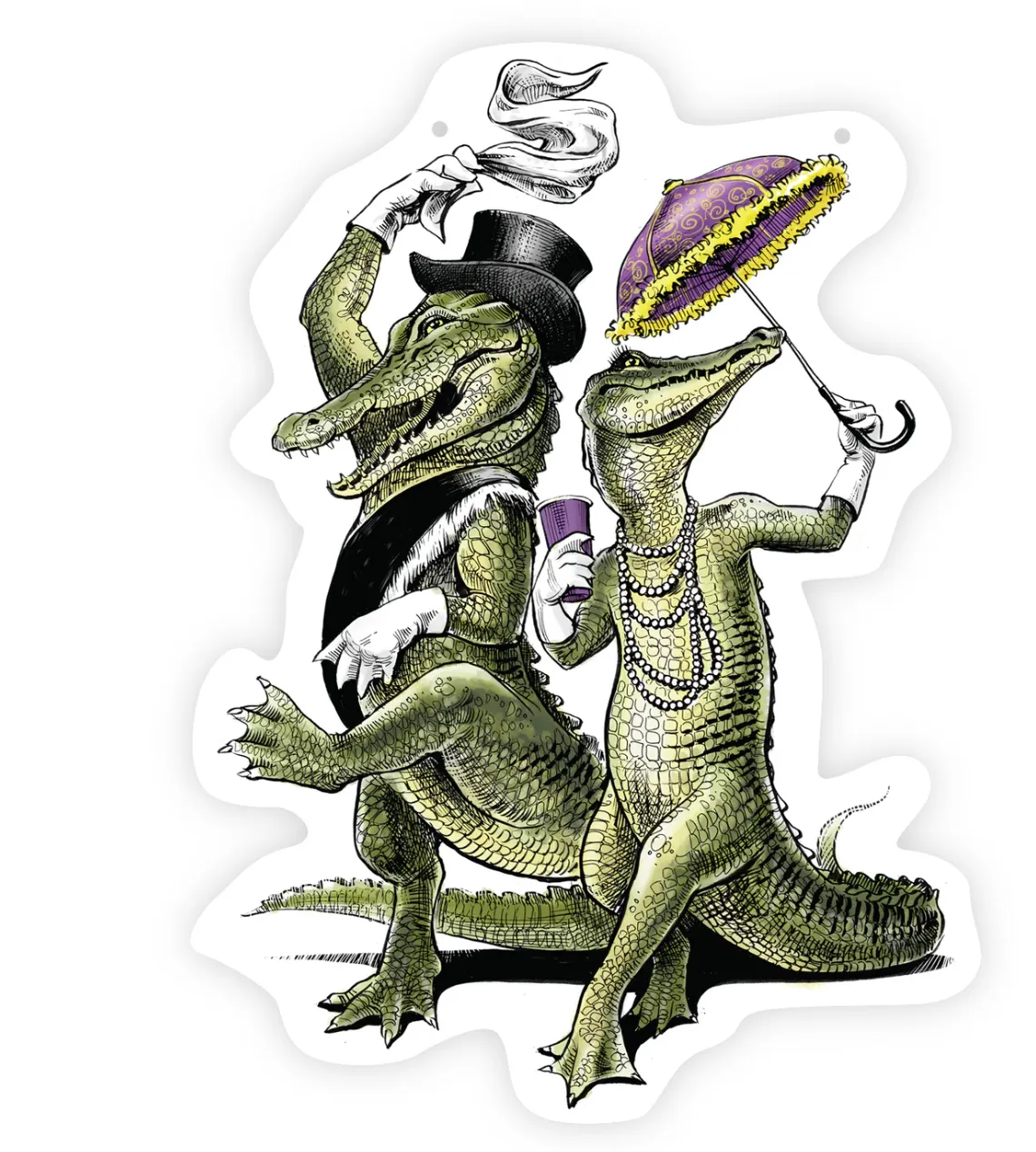 Mardi Gras Gator Door Decor