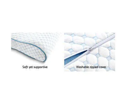 Memory Foam Pillow Ice Silk Cover Contour Pillows Cool Cervical Support