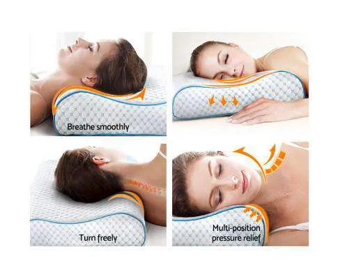 Memory Foam Pillow Ice Silk Cover Contour Pillows Cool Cervical Support