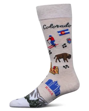 Men's Colorado Crew Socks in Ivory Heather
