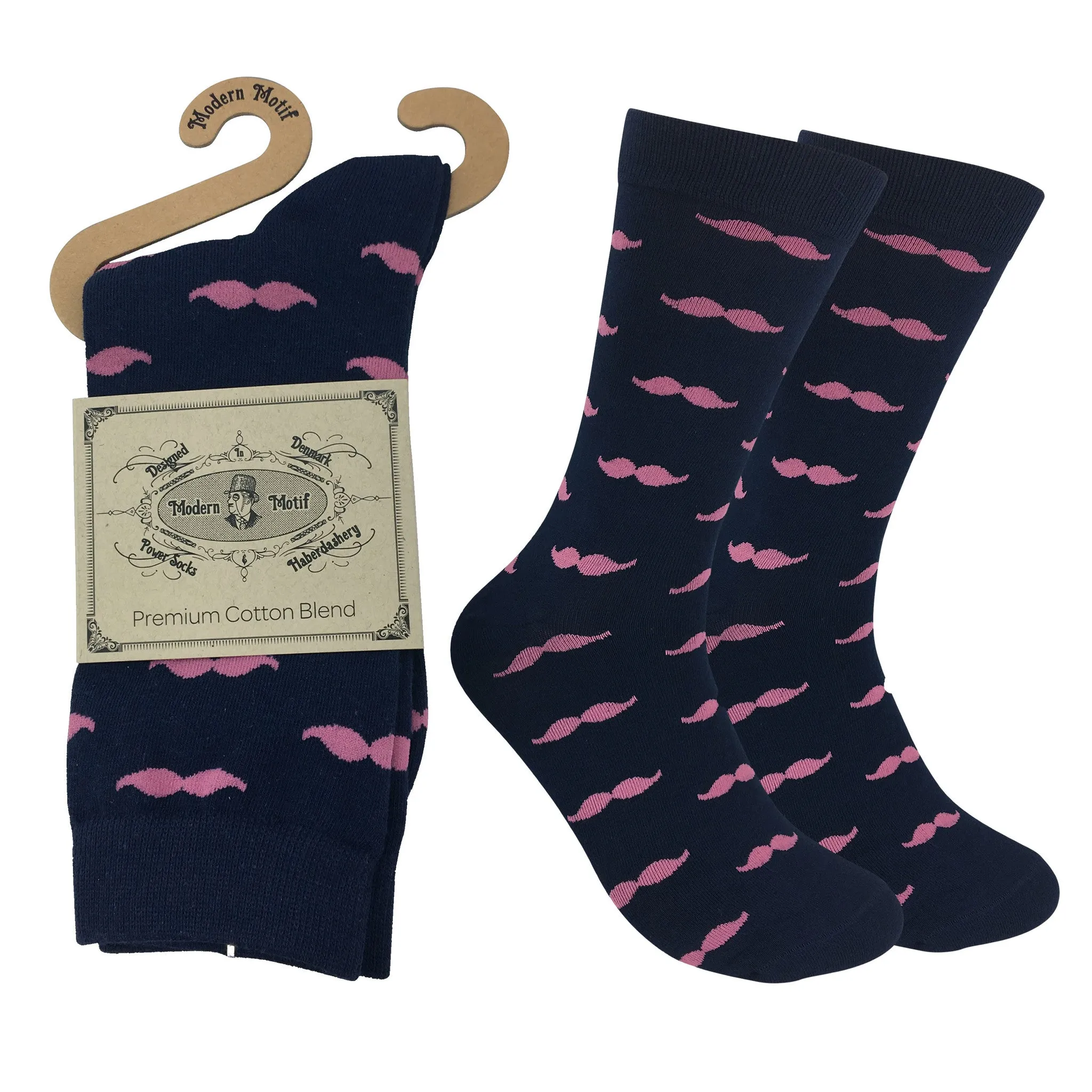 Mens Colorful Novelty Funky Fun Cotton Mustache Socks  Collection- Single Pairs