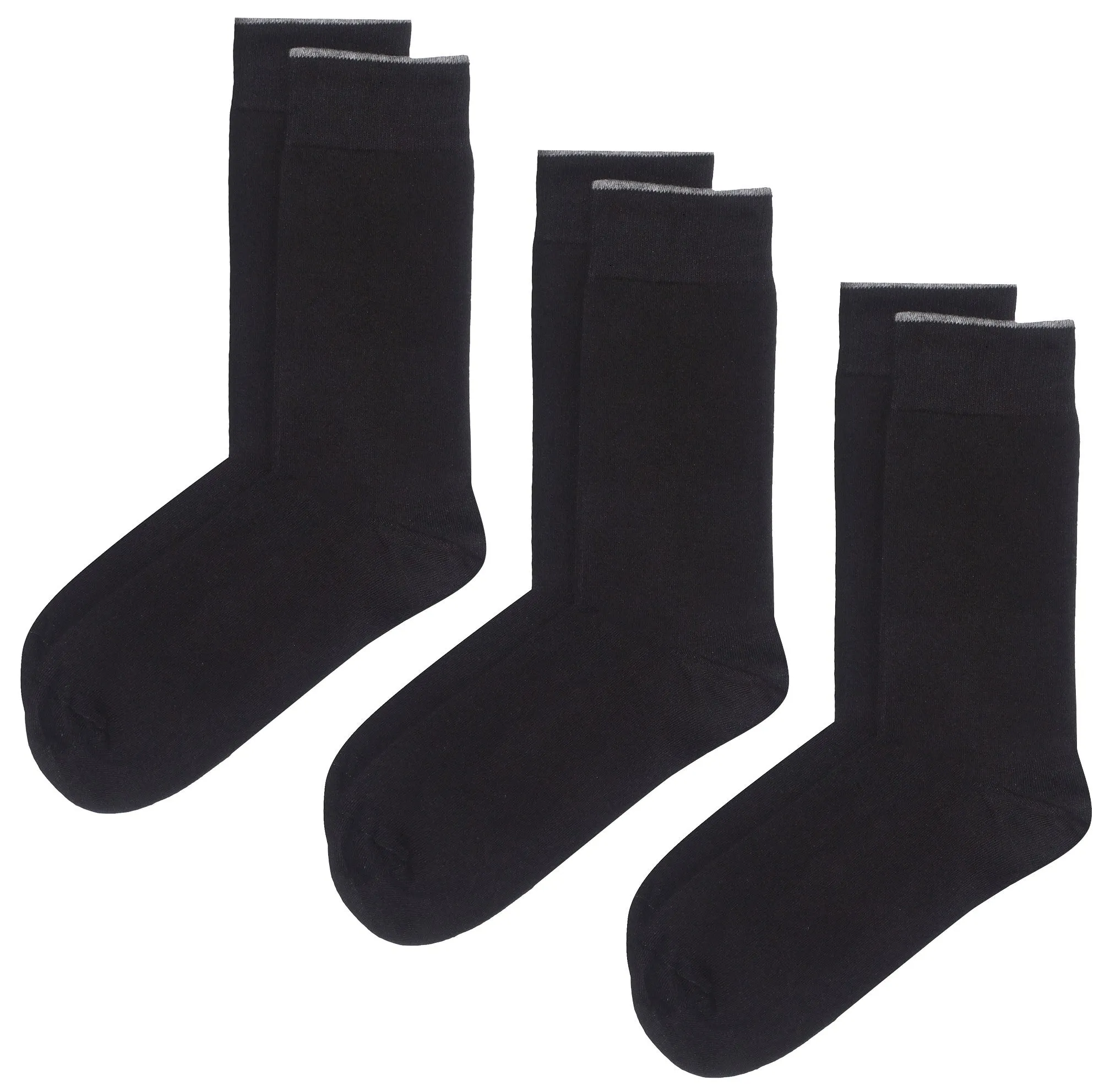 MEN’S PREMIUM BLACK SOLID SOCKS - 6 PK