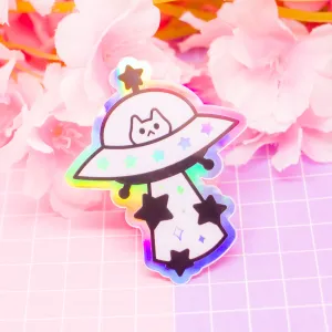 MEOWTER SPACE - Alien Cat holographic vinyl sticker