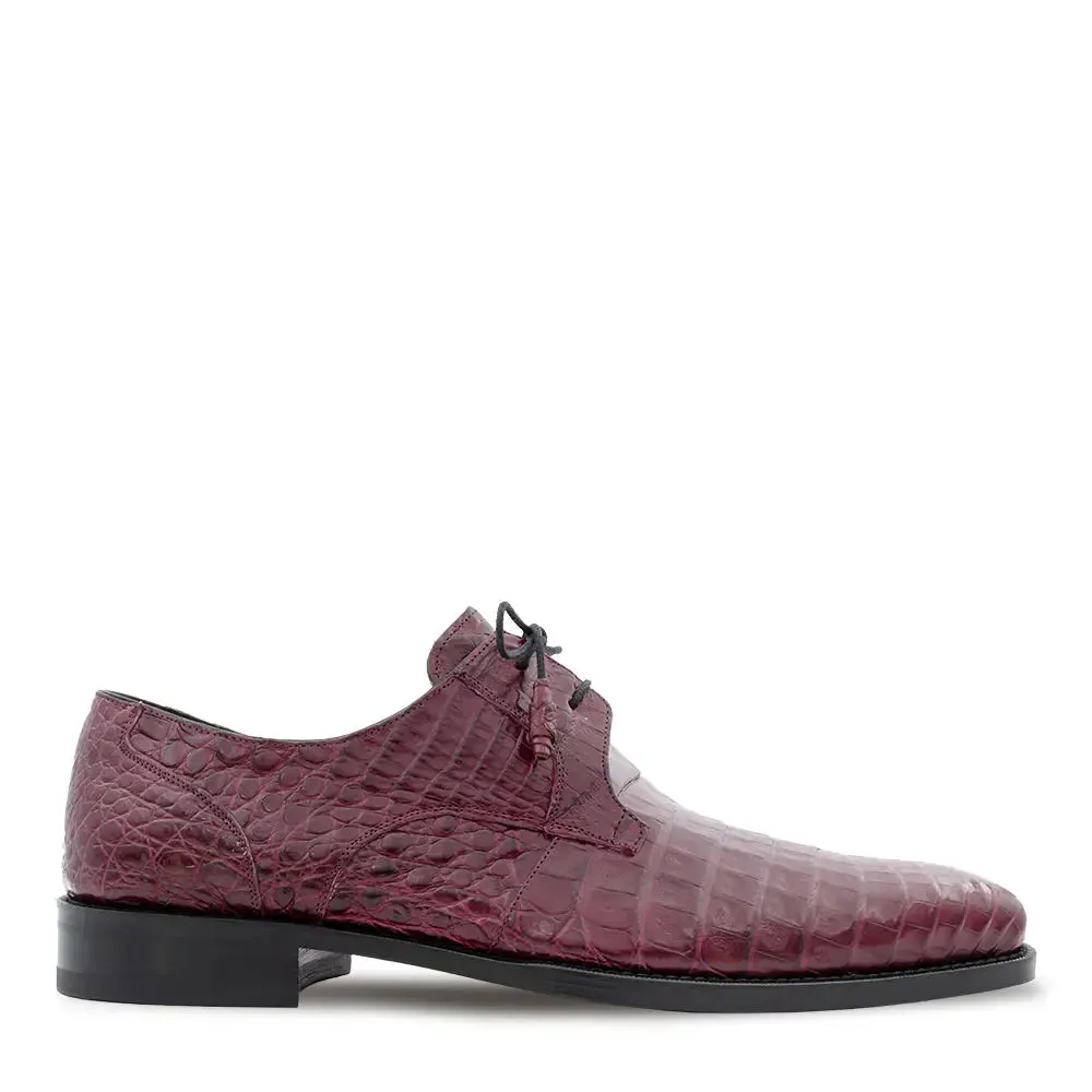 Mezlan Men's 13584-F Burgundy Genuine Crocodile Lace Up Anderson Oxfords