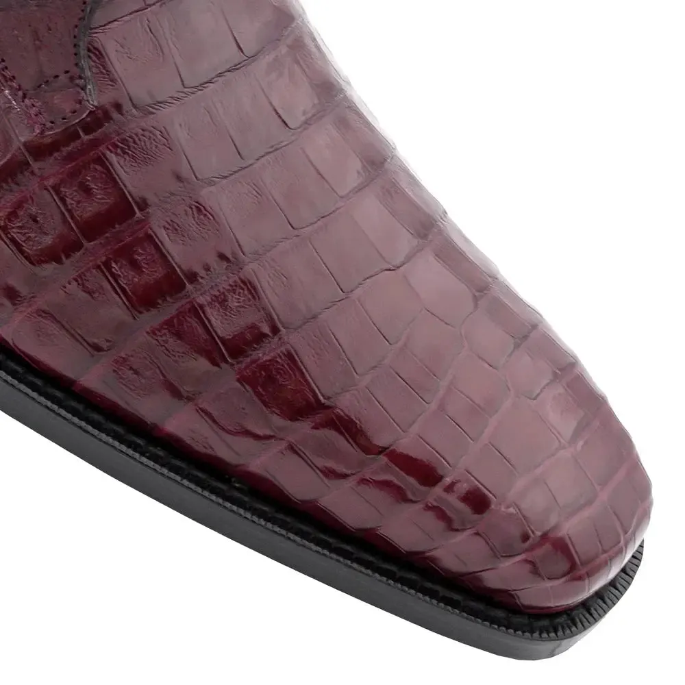 Mezlan Men's 13584-F Burgundy Genuine Crocodile Lace Up Anderson Oxfords