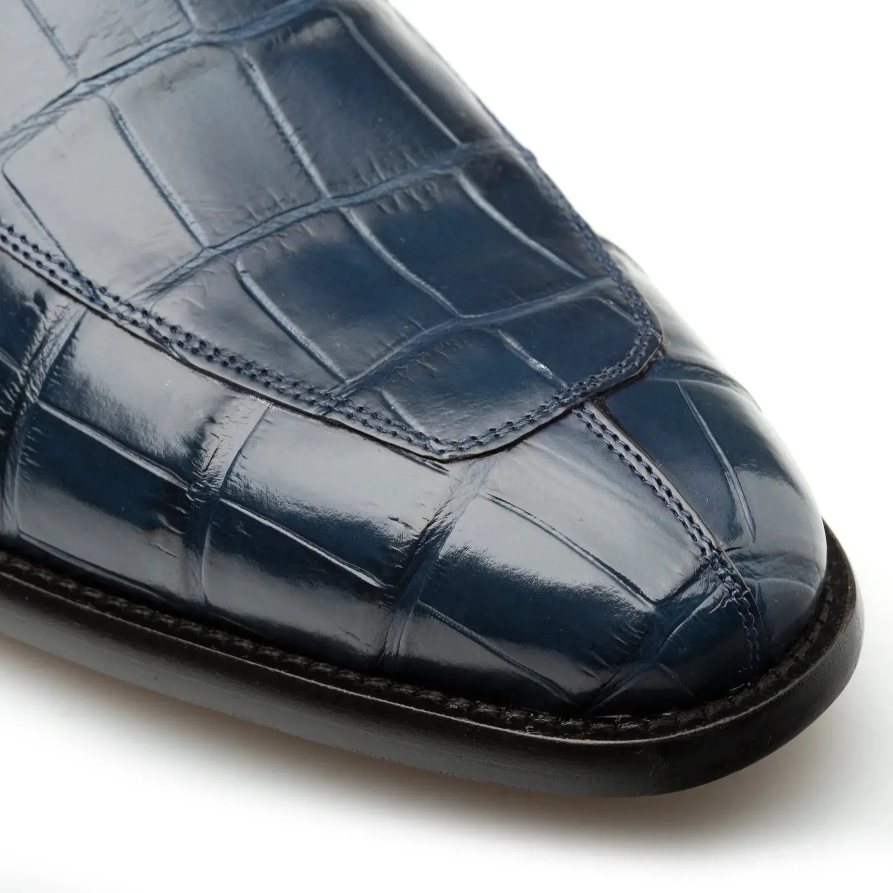 Mezlan Piccolo 4954-J Blue Genuine Alligator Penny Loafers
