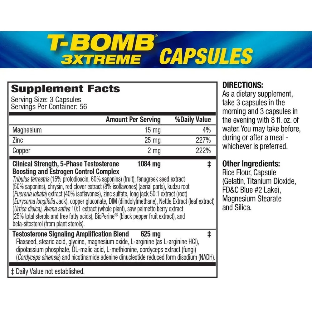 MHP Clinical Strength T-Bomb 3Xtreme 168 tablets (Exp Jan 2027)