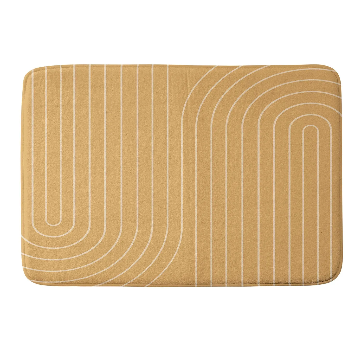 MINIMAL LINE CURVATURE ORANGE MEMORY FOAM BATH MAT