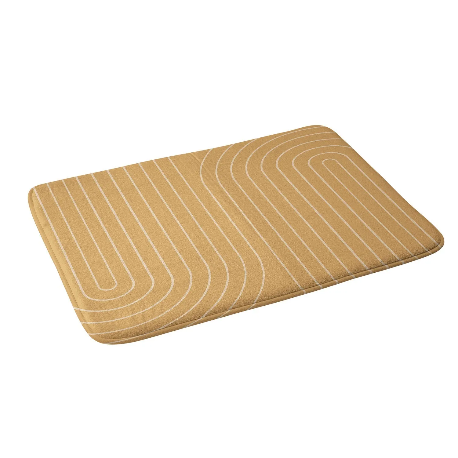 MINIMAL LINE CURVATURE ORANGE MEMORY FOAM BATH MAT