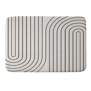 MINIMAL LINE CURVATURE WHITE MEMORY FOAM BATH MAT