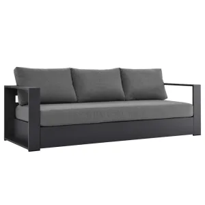 Modway Tahoe Outdoor Patio Powder-Coated Aluminum Sofa Modway Cushion Color: Charcoal , Frame Color: Gray