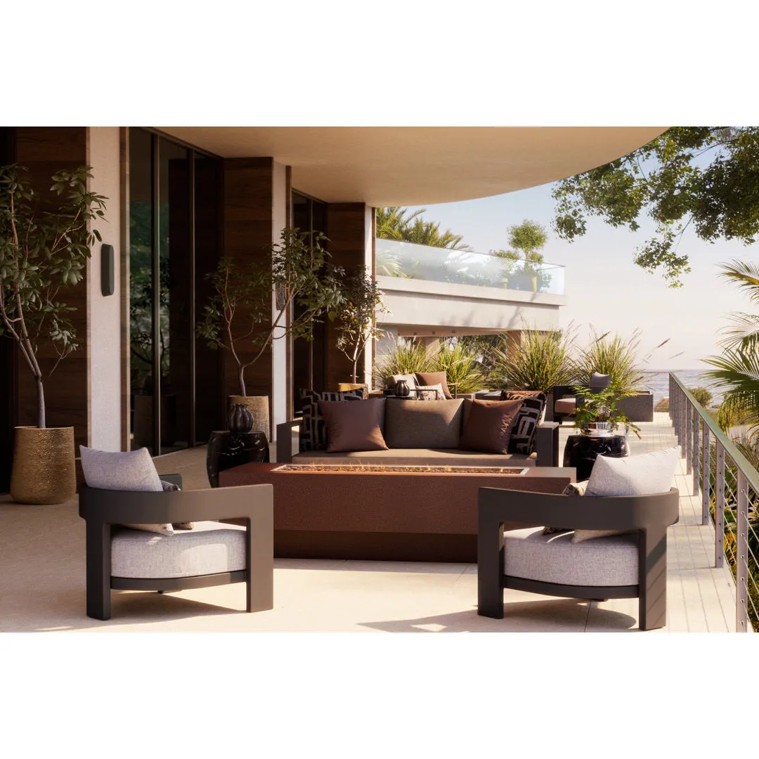 Modway Tahoe Outdoor Patio Powder-Coated Aluminum Sofa Modway Cushion Color: Charcoal , Frame Color: Gray