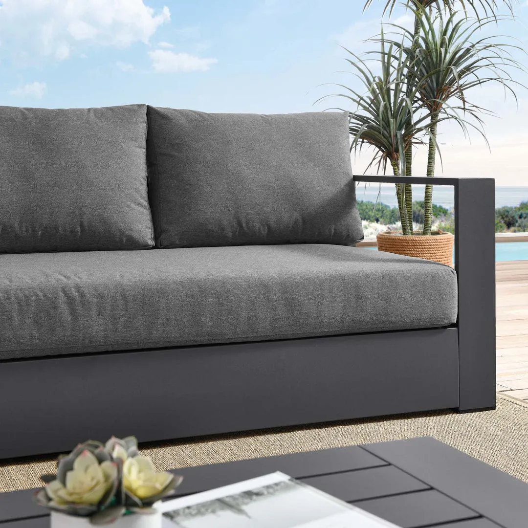 Modway Tahoe Outdoor Patio Powder-Coated Aluminum Sofa Modway Cushion Color: Charcoal , Frame Color: Gray