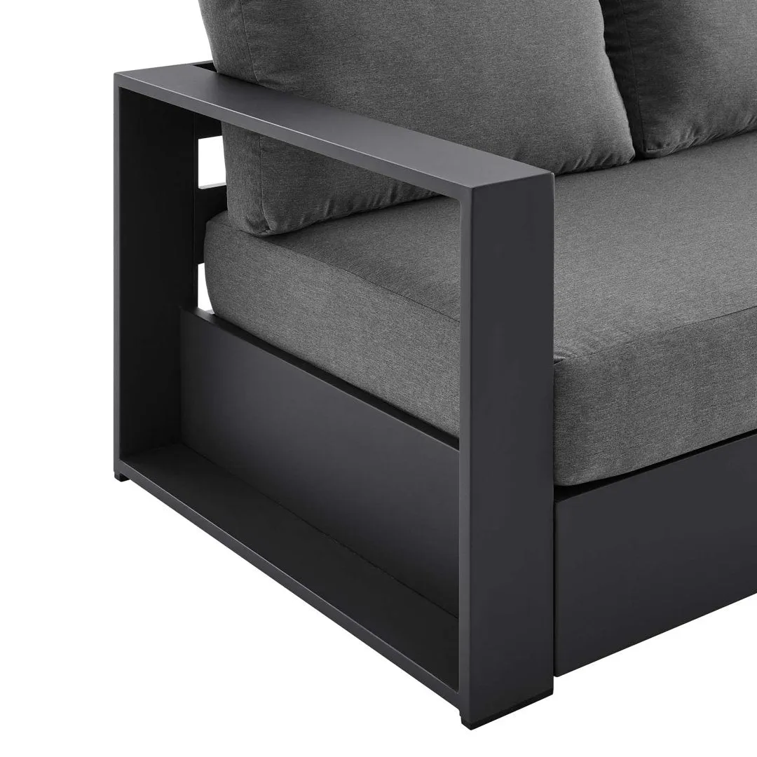 Modway Tahoe Outdoor Patio Powder-Coated Aluminum Sofa Modway Cushion Color: Charcoal , Frame Color: Gray