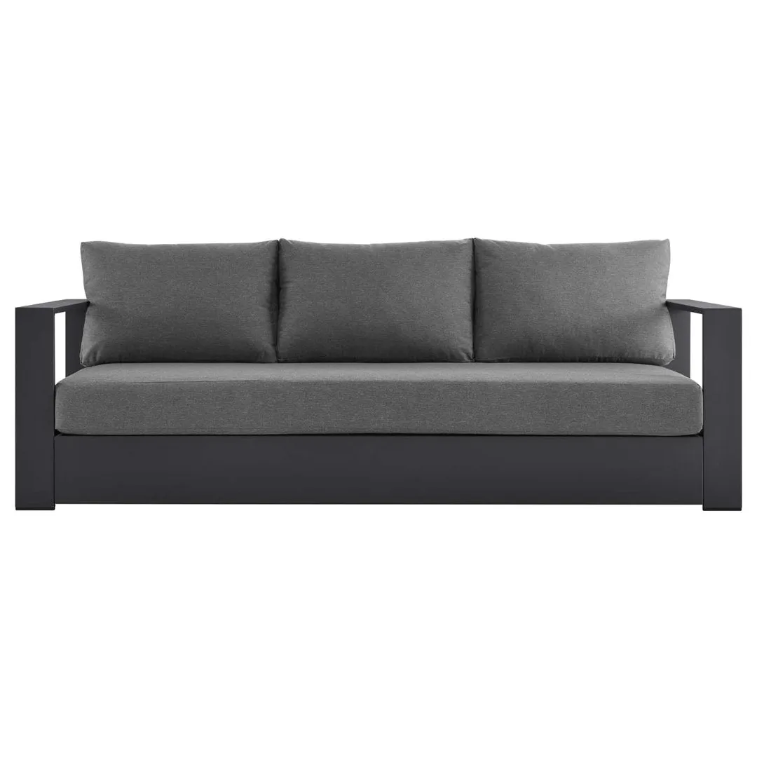 Modway Tahoe Outdoor Patio Powder-Coated Aluminum Sofa Modway Cushion Color: Charcoal , Frame Color: Gray