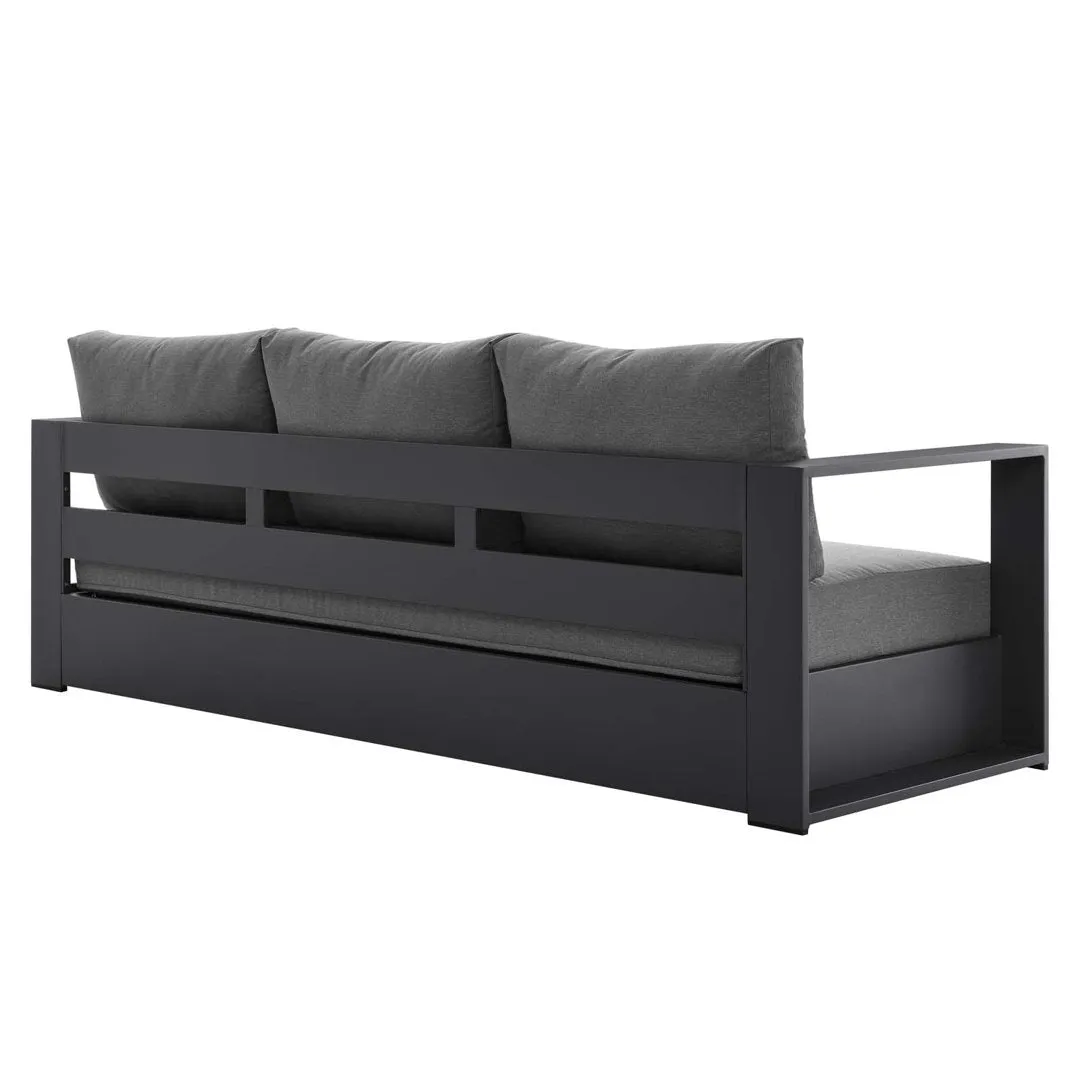Modway Tahoe Outdoor Patio Powder-Coated Aluminum Sofa Modway Cushion Color: Charcoal , Frame Color: Gray