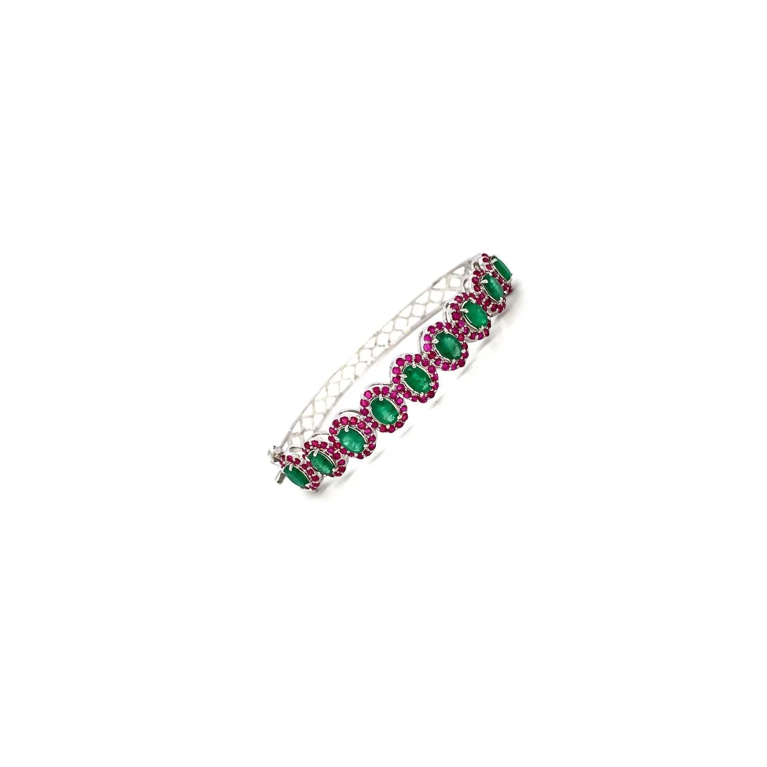 Multi Colour Stone Bangle in .925 Sterling Silver - KSD 47628