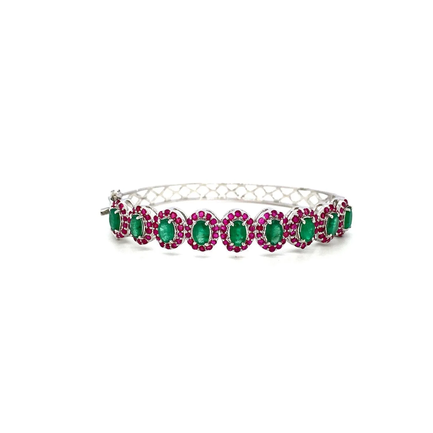 Multi Colour Stone Bangle in .925 Sterling Silver - KSD 47628
