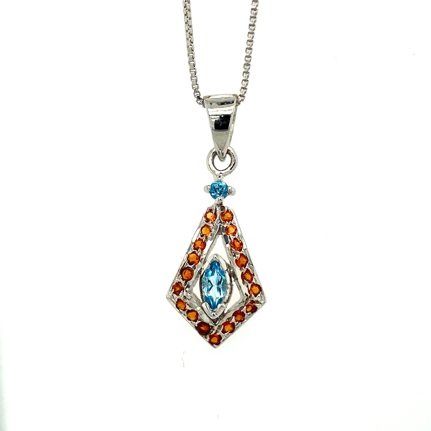 Multi Colour Stone Pendant in .925 Sterling Silver - KSP 30903