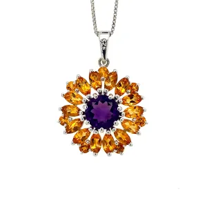Multi Colour Stone Pendant in .925 Sterling Silver - KSP 33671
