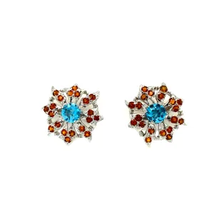 Multi Colour Stones Earring in .925 Sterling Silver KST - 5019