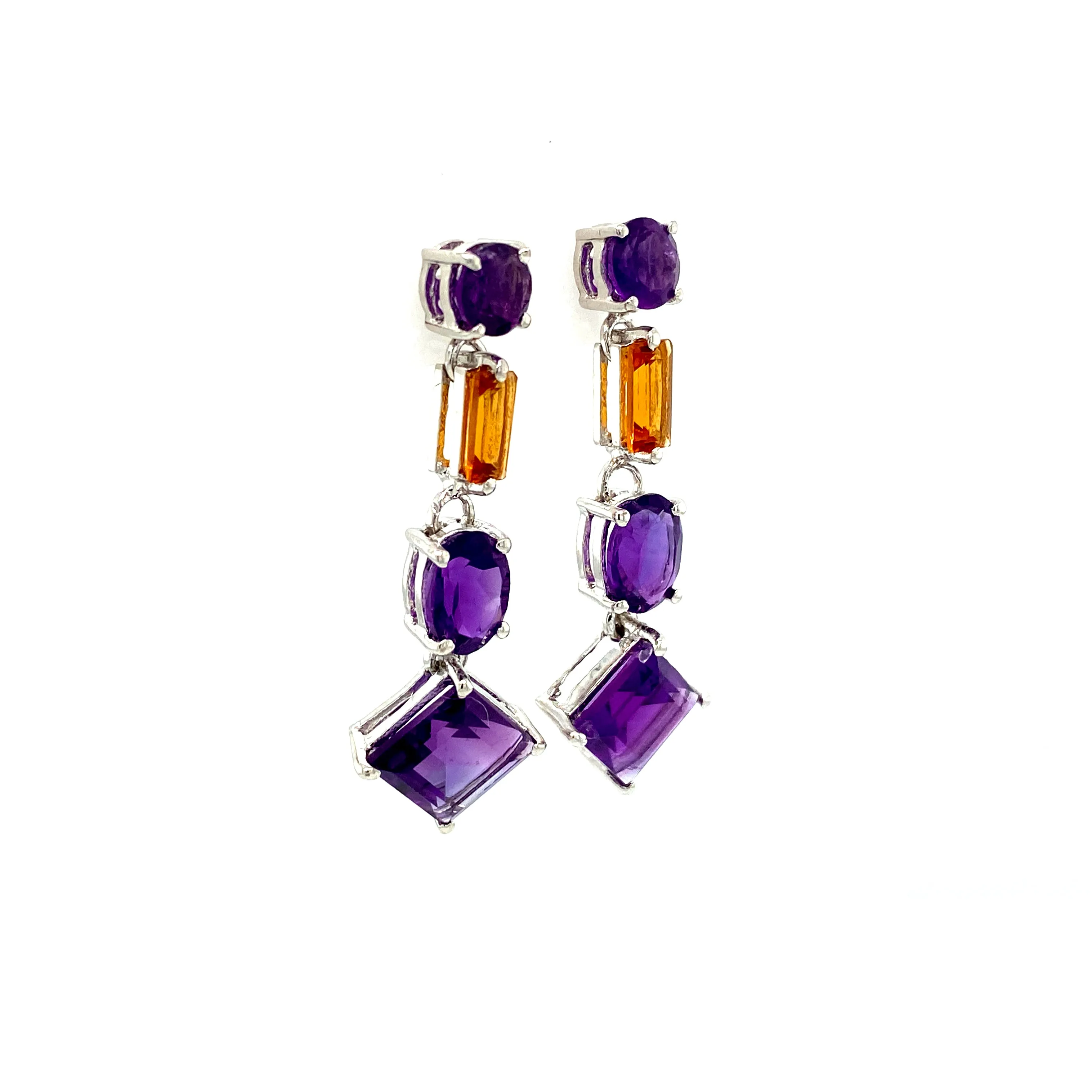 Multi Colour Stones Earring in .925 Sterling Silver KST - 54149
