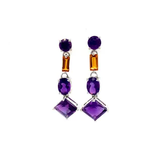 Multi Colour Stones Earring in .925 Sterling Silver KST - 54149