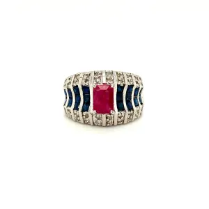 Multi Colour Stones Ring in .925 Sterling Silver - KSR 10809